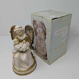 Seasonal Elegance Musical Angel Ceramic Figurine Plays Silent Night Song